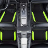 Picture of CAR PASS Fluorescent Leather & Waterproof Car Carpet Floor Mats, Universal Car Mats Fit for SUV,Vans,sedans, Trucks,Set of 4pcs Car Carpet with Anti-Slip nibbs Driver Heel Pad (Black Green Lime)