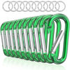 Picture of Sprookber 3" Aluminum Carabiner D Ring, Caribeener Clips, Spring Snap Hook for Keychain Clip, Set of 10 (Green)
