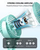 Picture of buywoo 3.5" Battery Powered Baby Stroller Cooling Fan, 3-Speed Rechargebale Tripod Fan with 360 Degree Rotation, Quiet Portable Fan with LED Display, Great for Car Seat, Crib, Bike, Treadmill, Aqua