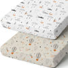 Picture of BROLEX Baby Fitted Crib Sheets: Kid Crib Sheets - Set of 2 for Toddler Standard Size Crib Mattress for Boys and Girls - Jersey Knit Crib Bed Sheets Starsmoon Balloon
