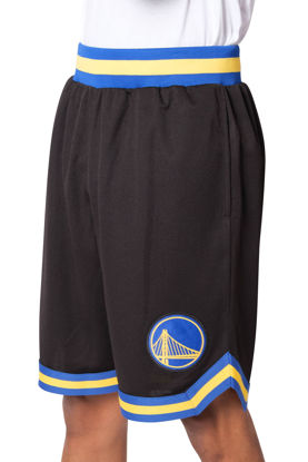 Picture of Ultra Game NBA Golden State Warriors Mens Woven Basketball Shorts, Team Color, Medium
