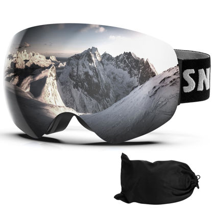 Picture of LAVOLLY Ski Goggles Snowboard Goggles Adult, 100% UV Protection Anti-Fog Snow Goggles Snowmobile Skiing Skating for Men Women Youth