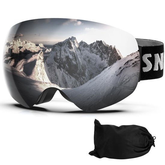 Picture of LAVOLLY Ski Goggles Snowboard Goggles Adult, 100% UV Protection Anti-Fog Snow Goggles Snowmobile Skiing Skating for Men Women Youth