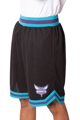 Picture of Ultra Game NBA Charlotte Hornets Mens Woven Basketball Shorts, Team Color, Large