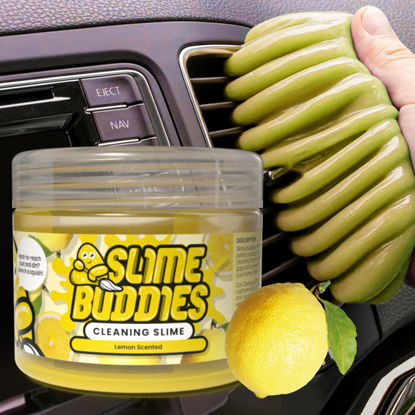 Picture of Slime Buddies Cleaning Gel | Lemon Scented | Car Interior, Cup Holder, & Keyboard Detailing Tool | Reusable Slime | Putty for Loose Dust & Dirt