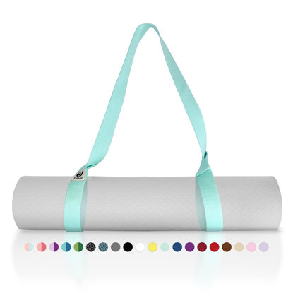 Picture of Tumaz Yoga Mat Strap [MAT NOT Included] (2 Sizes) with Extra Thick & Comfy Delicate Texture, Adjustable Yoga Mat Carrier
