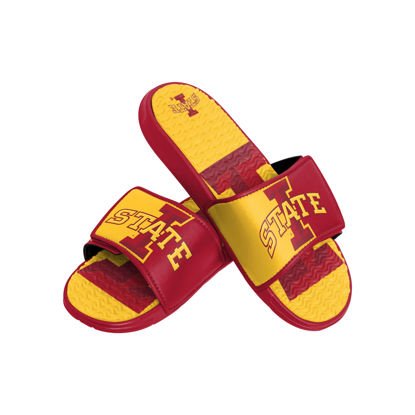 Picture of FOCO Iowa State Cyclones NCAA Mens Colorblock Big Logo Gel Slides - XL