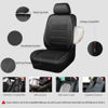 Picture of CAR PASS Universal Reflect Piping Leather Car Seat Cover, Fit for suvs,Van,Trucks,Airbag Compatible,Inside Zipper Design and Reserved Opening Holes (Full Set, Black and Grey)