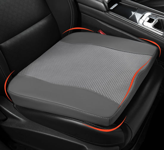 Picture of Lofty Aim Car Seat Cushion, Comfort Memory Foam Car Cushions for Driving - Sciatica & Lower Back Pain Relief, Seat Cushion for Car Seat Driver, Office Chair, Wheelchair (Dark Grey)