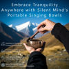 Picture of Tibetan Singing Bowl Set - Easy to Play - Creates Beautiful Sound for Holistic Healing, Stress Relief, Meditation & Relaxation - Cosmic Harmony Pattern - Gold Bowl with Black Pillow