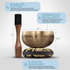 Picture of Tibetan Singing Bowl Set - Easy to Play - Creates Beautiful Sound for Holistic Healing, Stress Relief, Meditation & Relaxation - Cosmic Harmony Pattern - Gold Bowl with Black Pillow