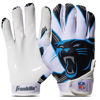 Picture of Franklin Sports Carolina Panthers Youth NFL Football Receiver Gloves - Receiver Gloves For Kids - NFL Team Logos and Silicone Palm - Youth S/XS Pair