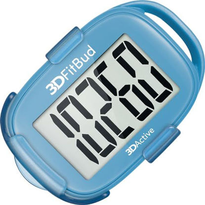 Picture of 3DFitBud Simple Step Counter Walking 3D Pedometer from 3DActive with Clip & Lanyard - A420S - Light Blue