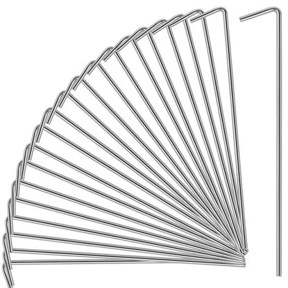 Picture of Oligei 23 Pack Tent Stakes, Stakes for Outdoor Decorations, Tent Stakes Heavy Duty, Metal Stakes, Tent Garden Stakes for Gardening & Canopies, Outdoor Christmas Decorations
