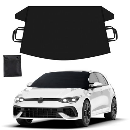 Picture of EcoNour Windshield Cover for Ice and Snow | Durable 600D Oxford Fabric | Waterproof Winter Car Cover for Compact Cars, Small SUV and Small Sedan | Essential Car Winter Accessories | Small (64" x 42")