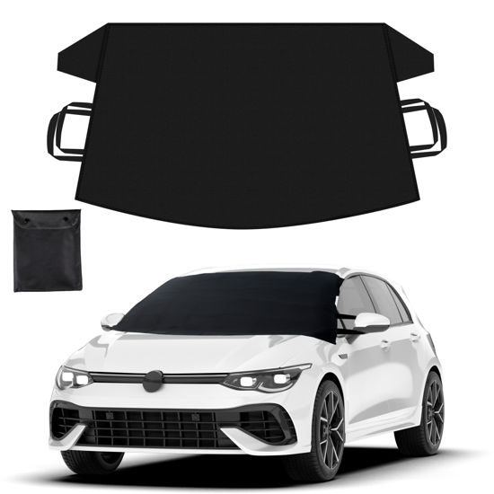 Picture of EcoNour Windshield Cover for Ice and Snow | Durable 600D Oxford Fabric | Waterproof Winter Car Cover for Compact Cars, Small SUV and Small Sedan | Essential Car Winter Accessories | Small (64" x 42")