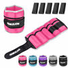 Picture of Henkelion 1 Pair 10 Lbs Adjustable Ankle Weights For Women Men Kids, Strength Training Wrist Weights Ankle Weights Set For Gym, Fitness Workout, Running, Lifting Exercise Leg Weights - each 5 Lbs Pink