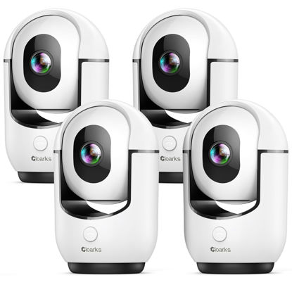 Picture of 2K Indoor Camera, 5/2.4 GHz WiFi Pan/Tilt Security Camera with AI Motion Detection, One-Click, Wired Baby/Pet Camera with 2-Way Audio, 24/7, Siren Alarm, TF/Cloud Storage - 4 Pack