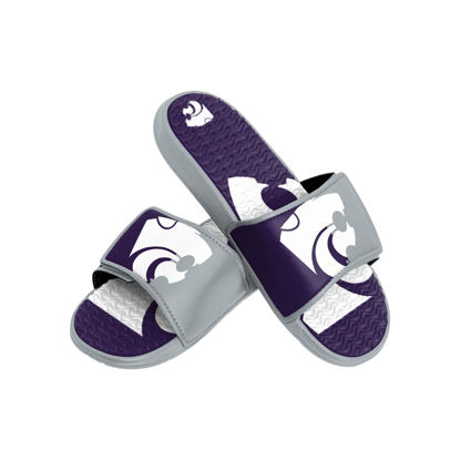 Picture of FOCO Kansas State Wildcats NCAA Mens Colorblock Big Logo Gel Slides - M