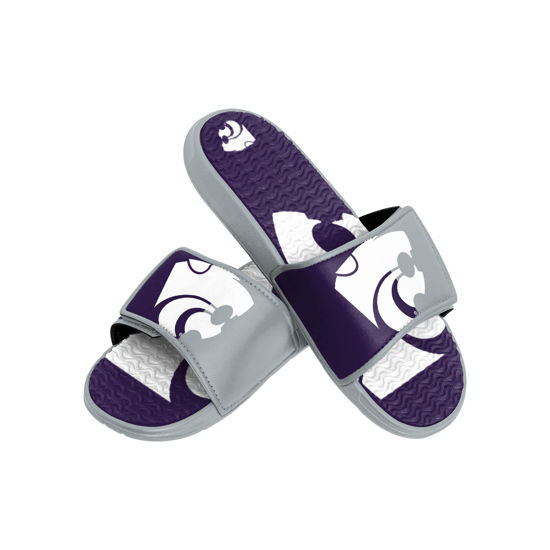 Picture of FOCO Kansas State Wildcats NCAA Mens Colorblock Big Logo Gel Slides - M