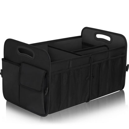 Picture of Femuar Trunk Organizer,Storage Organizer with 72L Large Capacity Waterproof Collapsible and 11 Pockets,Organizer for Car Suv/Jeep/Sedan, Large Size, Black