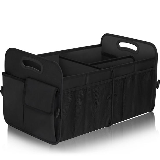 Picture of Femuar Trunk Organizer,Storage Organizer with 72L Large Capacity Waterproof Collapsible and 11 Pockets,Organizer for Car Suv/Jeep/Sedan, Large Size, Black
