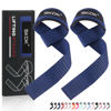 Picture of SKDK Cotton Hard Pull Wrist Lifting Straps Grips Band-Deadlift Straps with Neoprene Cushioned Wrist Padded and Anti-Skid Silicone - for Weightlifting, Bodybuilding, Xfit, Strength Training (Blue)