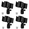 Picture of BILIONE 4pcs Versatile Microphone Clip, Adjustable Mic Holder for Microphones with Outer Diameter Range 1.26" from 2.3", with 5/8" Male to 3/8" Female Screw Adapter(Black)