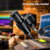 Picture of BILIONE 4pcs Versatile Microphone Clip, Adjustable Mic Holder for Microphones with Outer Diameter Range 1.26" from 2.3", with 5/8" Male to 3/8" Female Screw Adapter(Black)