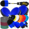 Picture of Holikme 23Pack Drill Brush Attachments Set, Scrub Pads & Sponge, Buffing Pads, Power Scrubber Brush with Extend Long Attachment, Car Polishing Pad Kit,Cleaning Supplies，Shower Scrub,Blue