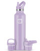 Picture of IRON °FLASK Camping & Hiking Hydration Canteens - 3 Lids (Narrow Straw Lid) Leak Proof Vacuum Insulated Stainless Steel - Hot & Cold Double Walled Sports Water Bottle - Lavender, 24 Oz