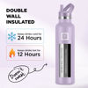Picture of IRON °FLASK Camping & Hiking Hydration Canteens - 3 Lids (Narrow Straw Lid) Leak Proof Vacuum Insulated Stainless Steel - Hot & Cold Double Walled Sports Water Bottle - Lavender, 24 Oz