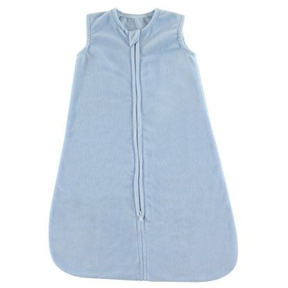 Picture of Hudson Baby Unisex Baby Plush Sleeping Bag, Sack, Blanket, Solid Light Blue Fleece, 0-6 Months