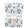 Picture of Hudson Baby Unisex Baby Plush Sleeping Bag, Sack, Blanket, Long-Sleeve Gray Penguin, 12-18 Months