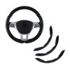 Picture of Amiss 3pcs Car Carbon Fiber Anti-Skid Steering Wheel Cover，Segmented Steering Wheel Protector, Butterfly Steering Wheel Cover, Universal 99% Car Wheel Cover Protector, Car Interior Accessories(Black)