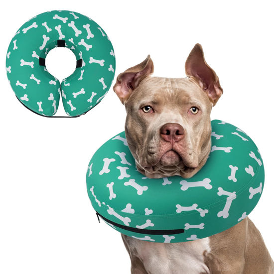 Picture of Supet Inflatable Dog Cone Collar Alternative After Surgery, Dog Neck Donut Collar Recovery E Collar for Neuter, Soft Dog Cone for Small Medium Large Dogs