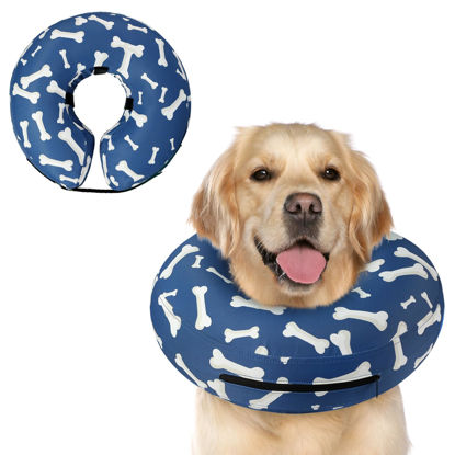 Picture of Supet Inflatable Dog Cone Collar Alternative After Surgery, Dog Neck Donut Collar Recovery E Collar for Neuter, Soft Dog Cone for Small Medium Large Dogs