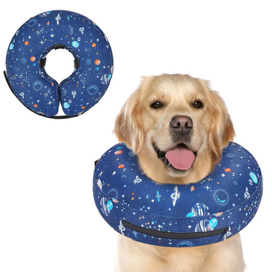 Picture of Supet Inflatable Dog Cone Collar Alternative After Surgery, Dog Neck Donut Collar Recovery E Collar for Neuter, Soft Dog Cone for Small Medium Large Dogs