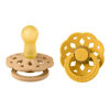Picture of BIBS Boheme Pacifiers 2 Pack BPA Free Cherry Shape Nipple Natural Rubber Latex Made in Denmark | Sand/Honey Bee