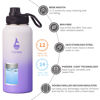 Picture of Farsea Insulated Water Bottle With Paracord Handle, Protective Silicone Boot and 2 Lids (Straw Lid & Spout Lid), Stainless Steel Water Bottle Wide Mouth, Double Wall Sweat-Proof BPA-Free, 32 oz