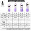Picture of Farsea Insulated Water Bottle With Paracord Handle, Protective Silicone Boot and 2 Lids (Straw Lid & Spout Lid), Stainless Steel Water Bottle Wide Mouth, Double Wall Sweat-Proof BPA-Free, 32 oz