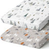 Picture of Pack n Play Sheets, BROLEX 2 Pack Mini Crib Sheets,Stretchy Portable Fitted Playard Sheet Set, Convertible Playard Mattress Cover,Ultra Soft Breathable Material,Snowy Forest