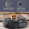 Picture of Bedsure Calming Dog Bed for Small Medium Dogs - Donut Washable Medium Pet Bed, 27 inches Anti-Slip Round Fluffy Plush Faux Fur Cat Bed, Dark Grey