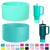 Picture of LONPARRY 2-Pack Silicone Boot for Stanley 40 oz Quencher Adventure Tumbler, Bottom Boot for Stanley IceFlow Flip 30 oz, Stanley Cup Protector Sleeve Cover Boots Turquoise+Lake Green