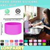 Picture of LONPARRY 2-Pack Silicone Boot for Stanley Tumbler 40 30 oz Bottom Sleeve Protector for Stanley Cup Quencher H2.0 & Stanley IceFlow Silicone Sleeve Anti-Slip Bottom Sleeve Clear+Purple