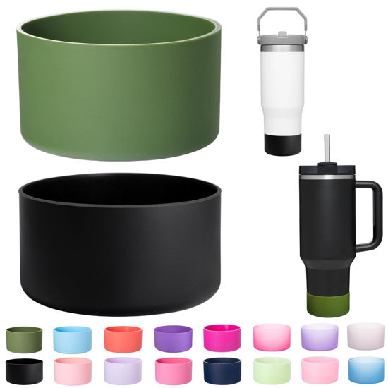 Picture of LONPARRY 2-Pack Silicone Boot for Stanley 40 30 oz Quencher Adventure Tumbler, Bottom Boot for Stanley IceFlow Flip 30 20 oz, Stanley Cup Protector Sleeve Cover Boots for Stanley 40 30 oz with Handle