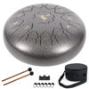 Picture of Steel Tongue Drum, AKLOT 12 inch 13 Notes Tank Drum C Key Percussion Steel Drum Kit w/Drum Mallets Note Stickers Finger Picks Mallet Bracket and Gig Bag