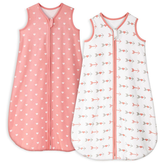Picture of Yoofoss Baby Sleep Sack 0-6 Months TOG 1.0 Baby Wearable Blanket, 2 Pack 100% Cotton Infant Toddler Sleeping Sack 2-Way Zipper Lightweight Sleep Sack