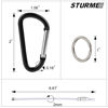 Picture of STURME 2" Aluminum D Ring Carabiners Clip D Shape Spring Loaded Gate Small Keychain Carabiner Clip Set Outdoor Camping Mini Lock Snap Hooks Spring Link Key Chain Durable Improved 24 PCS, Black