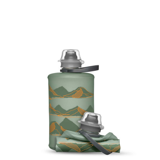 Picture of HydraPak Stow - Collapsible Backpacking Water Bottle (350ml) - BPA Free, Ultra Light, Spill-Proof Twist Cap - MTN Sutro Green